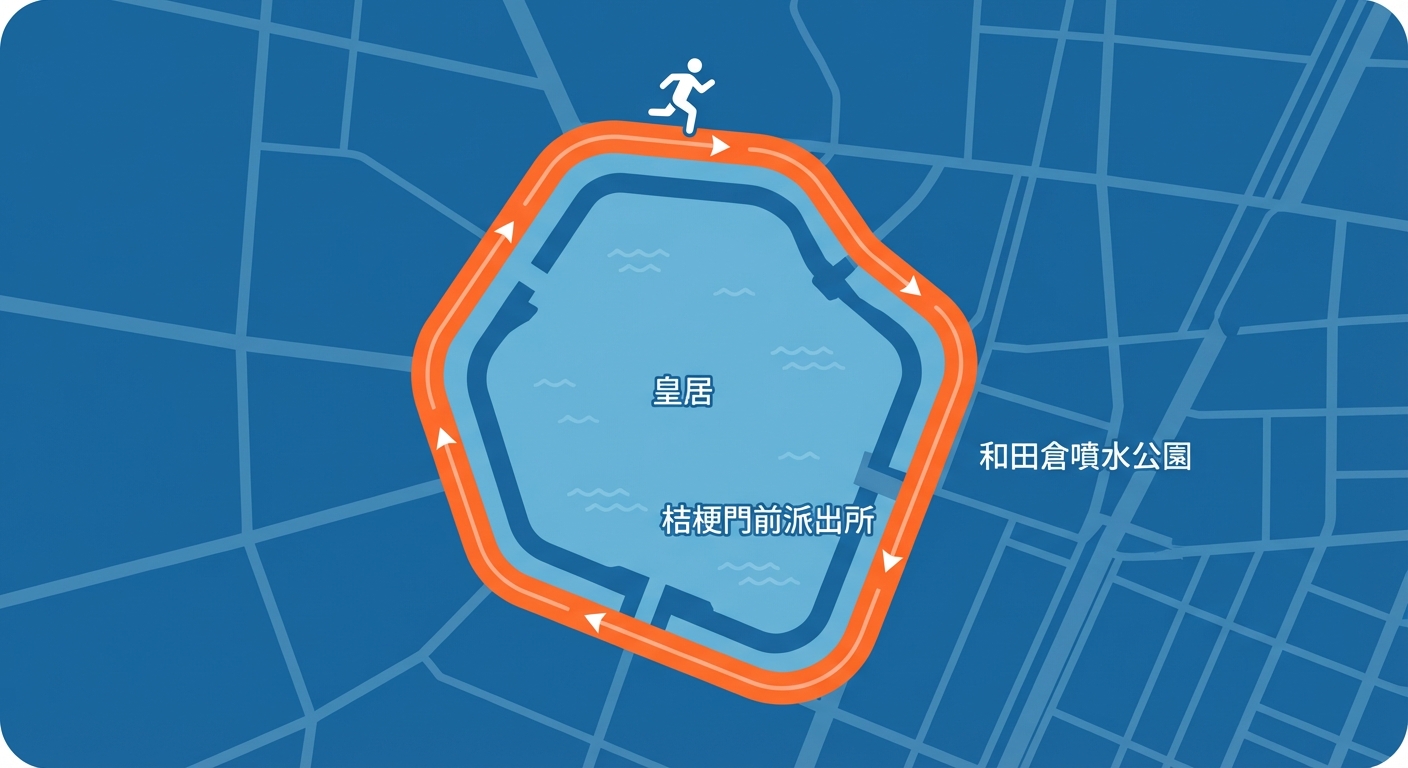 HINODEの皇居ランニングコースマップ